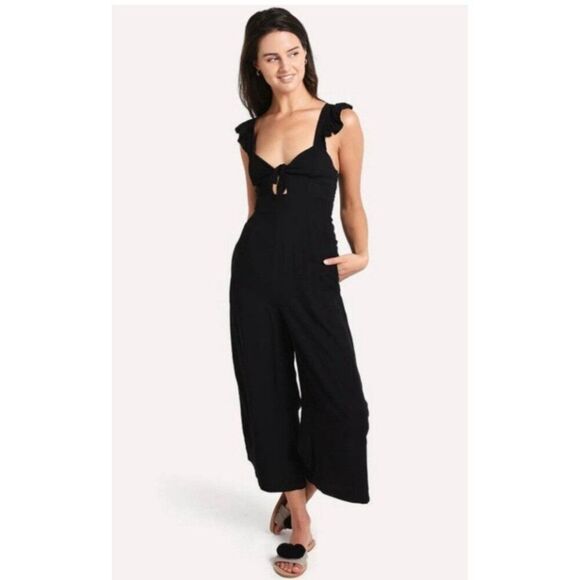 Lspace New Solid Black Pasadena Tank Long Jumper Jumpsuit Small - Picture 2 of 7